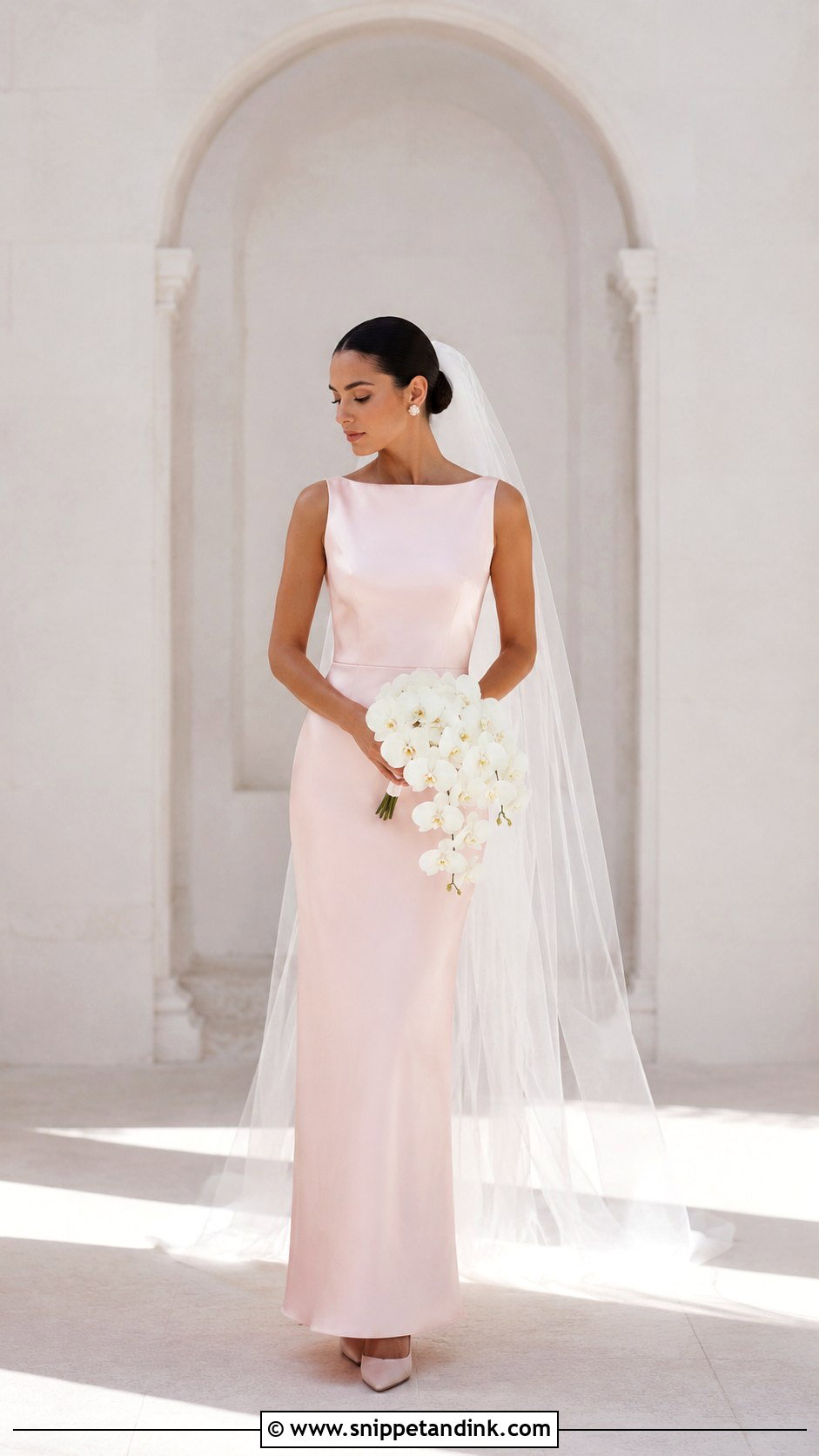 Pink Minimal Wedding Dress - Snippet and Ink - 25 Pink Wedding Dresses