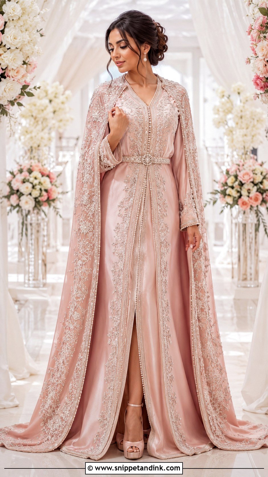 Pink Moroccan Wedding Caftan - Snippet and Ink - 20 Moroccan Wedding Dresses