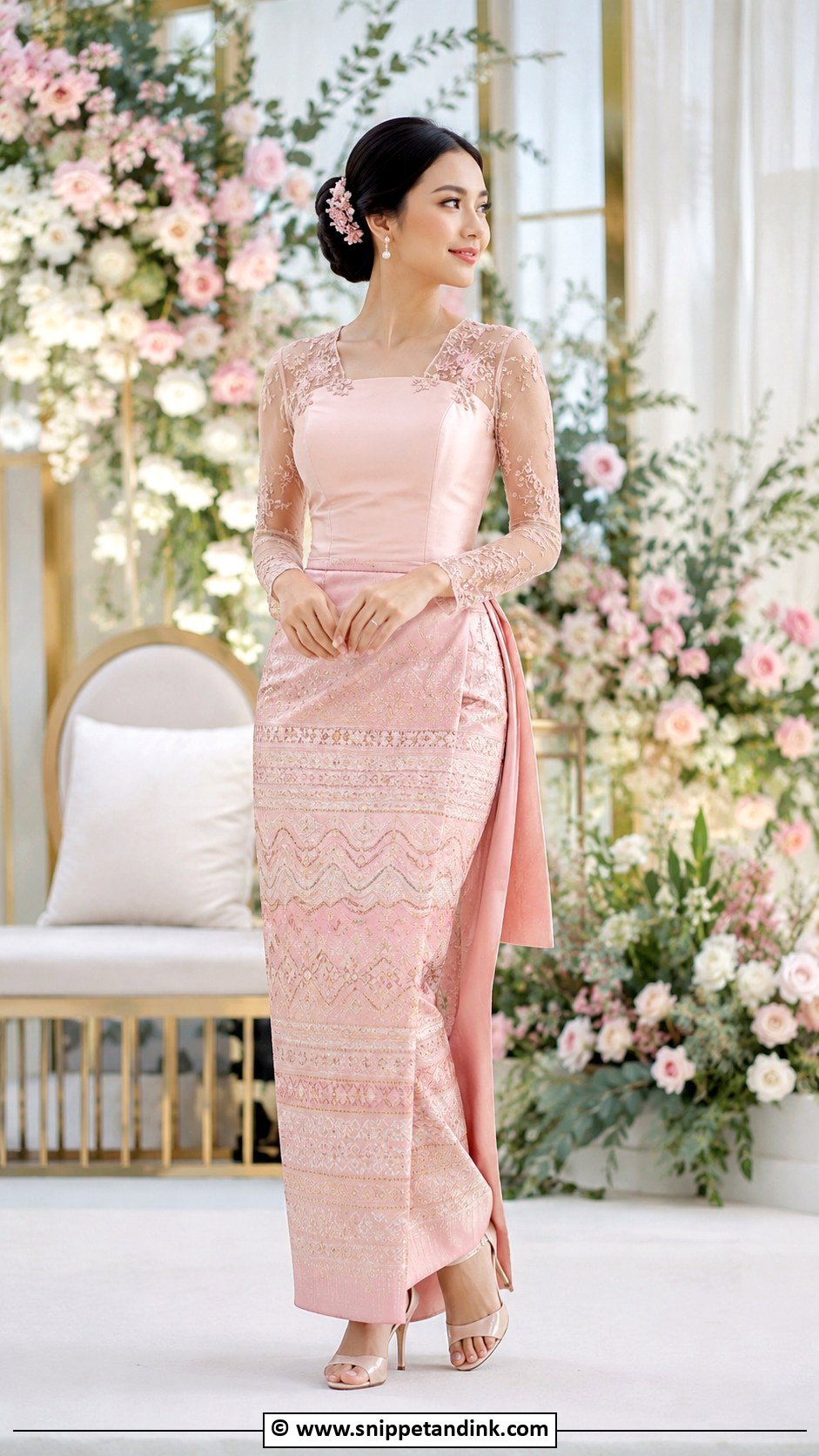Pink Myanmar Wedding Dress - Snippet and Ink - 25 Myanmar Wedding Dress Ideas