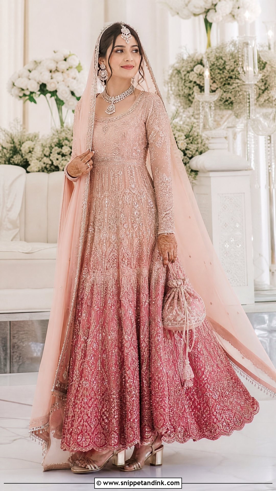 Pink Ombre Lehenga Nikkah Outfit - Snippet and Ink - 20 Pink Nikkah Outfit Ideas