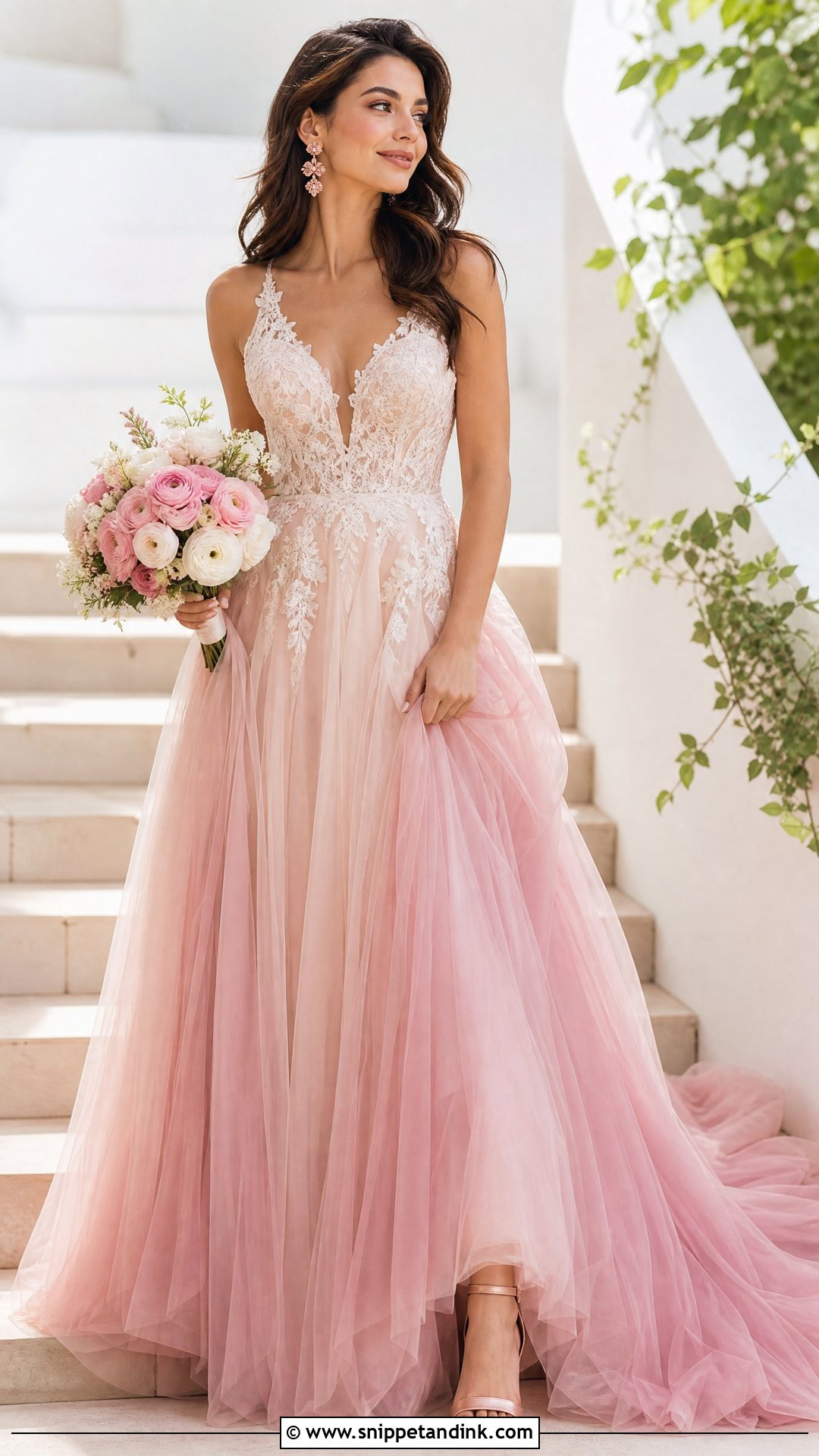 Pink Ombre Wedding Dress - Snippet and Ink - 25 Ombre Wedding Dress Ideas