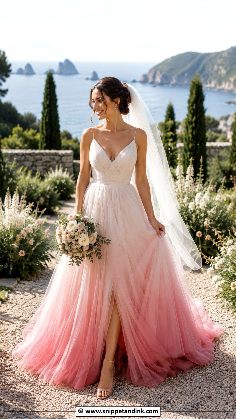 Pink Ombre Wedding Dress - Snippet and Ink - 35 Pink Wedding Dress Ideas