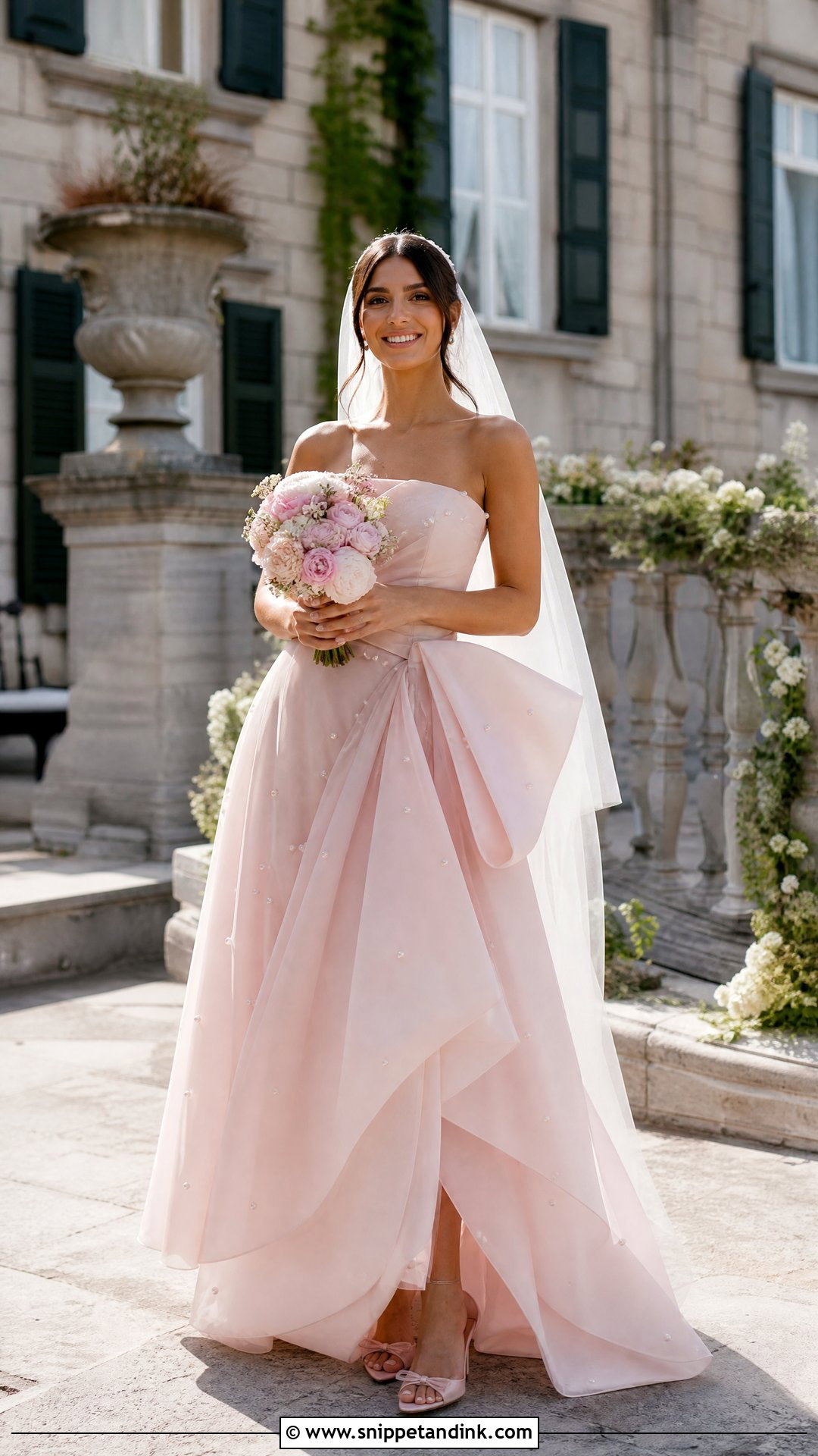 Pink Organza Bridal Dress - Snippet and Ink - 25 Pink Bridal Dress Ideas