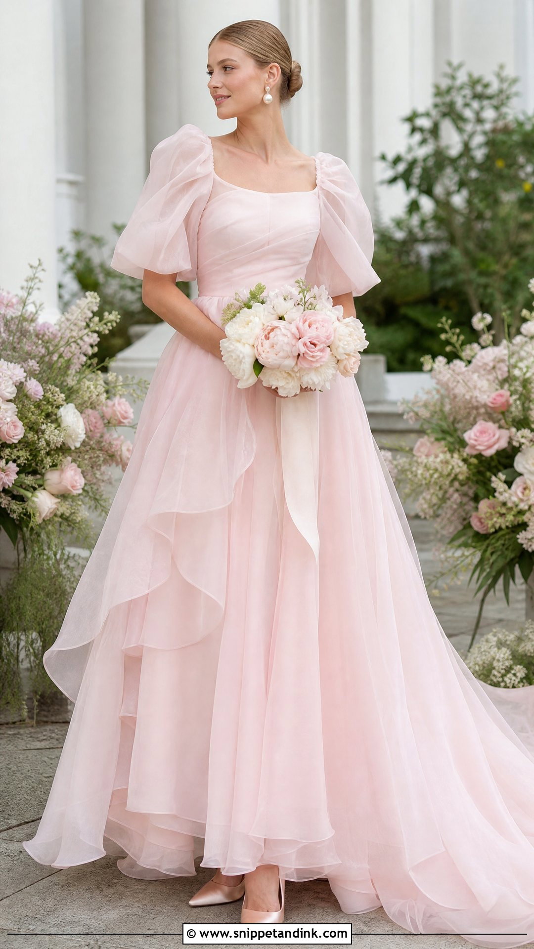Pink Organza Bride Dress - Snippet and Ink - 25 Pink Bride Ideas