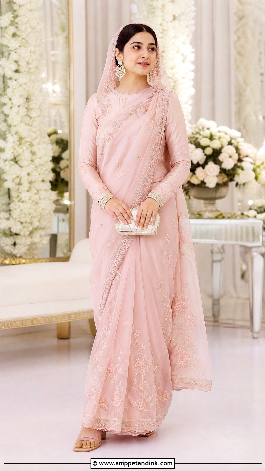 Pink Organza Saree Nikkah Outfit - Snippet and Ink - 20 Pink Nikkah Outfit Ideas