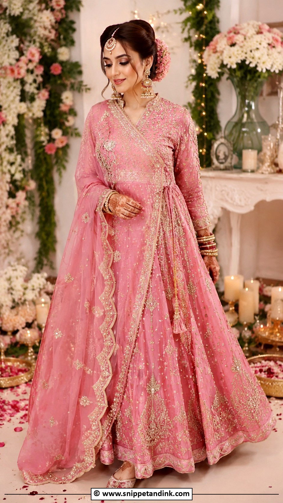 Pink Pakistani Bridal Angrakha - Snippet and Ink - 30 Pink Pakistani Bridal Dress Ideas