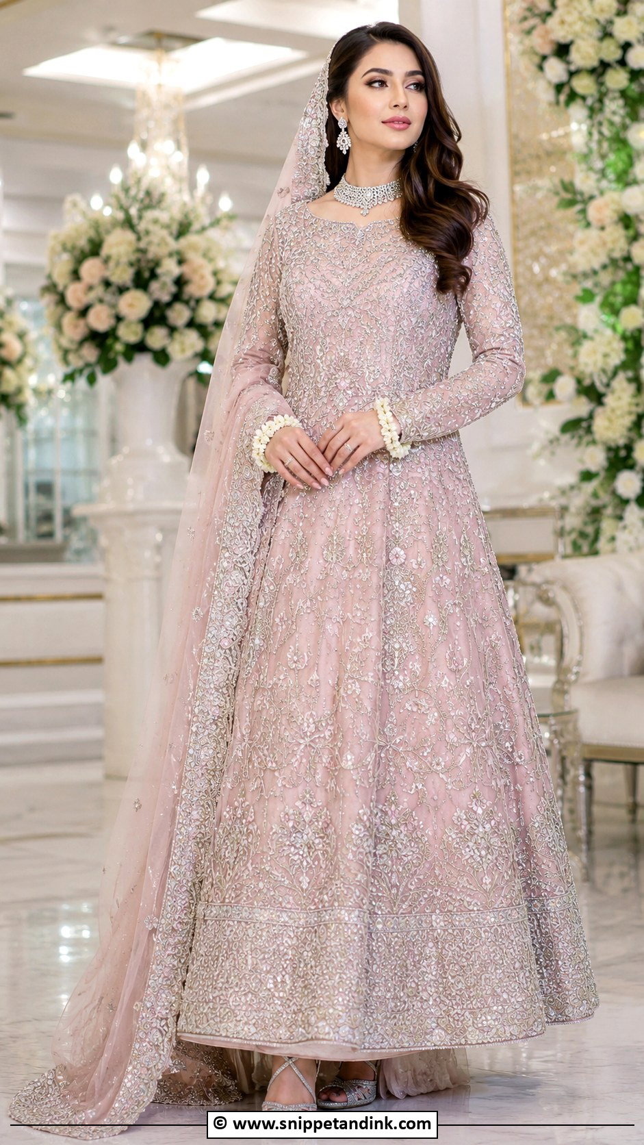 Pink Pakistani Bridal Dress With Silver Work - Snippet and Ink - 30 Pink Pakistani Bridal Dress Ideas