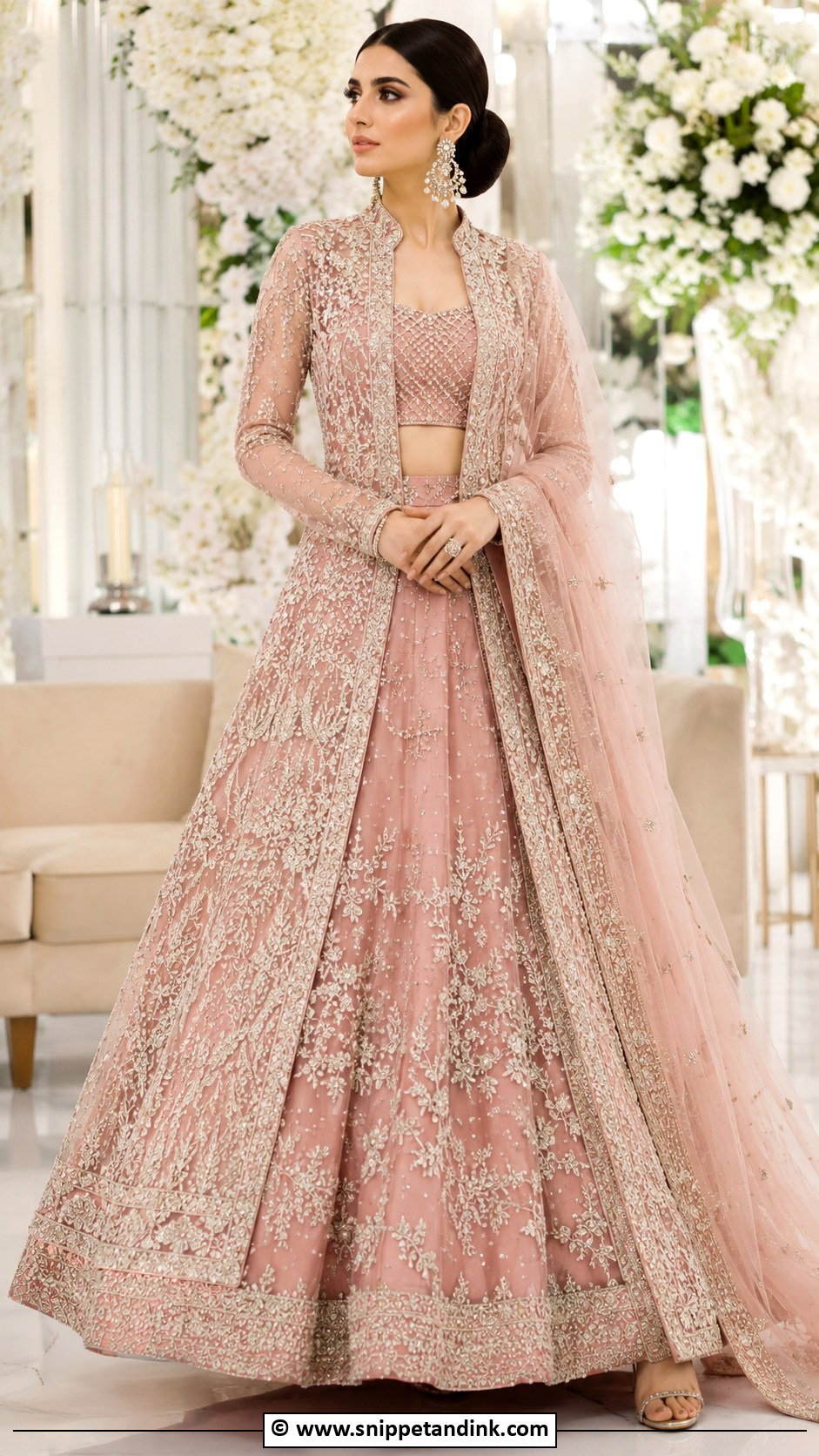 Pink Pakistani Bridal Jacket Lehenga - Snippet and Ink - 30 Pink Pakistani Bridal Dress Ideas