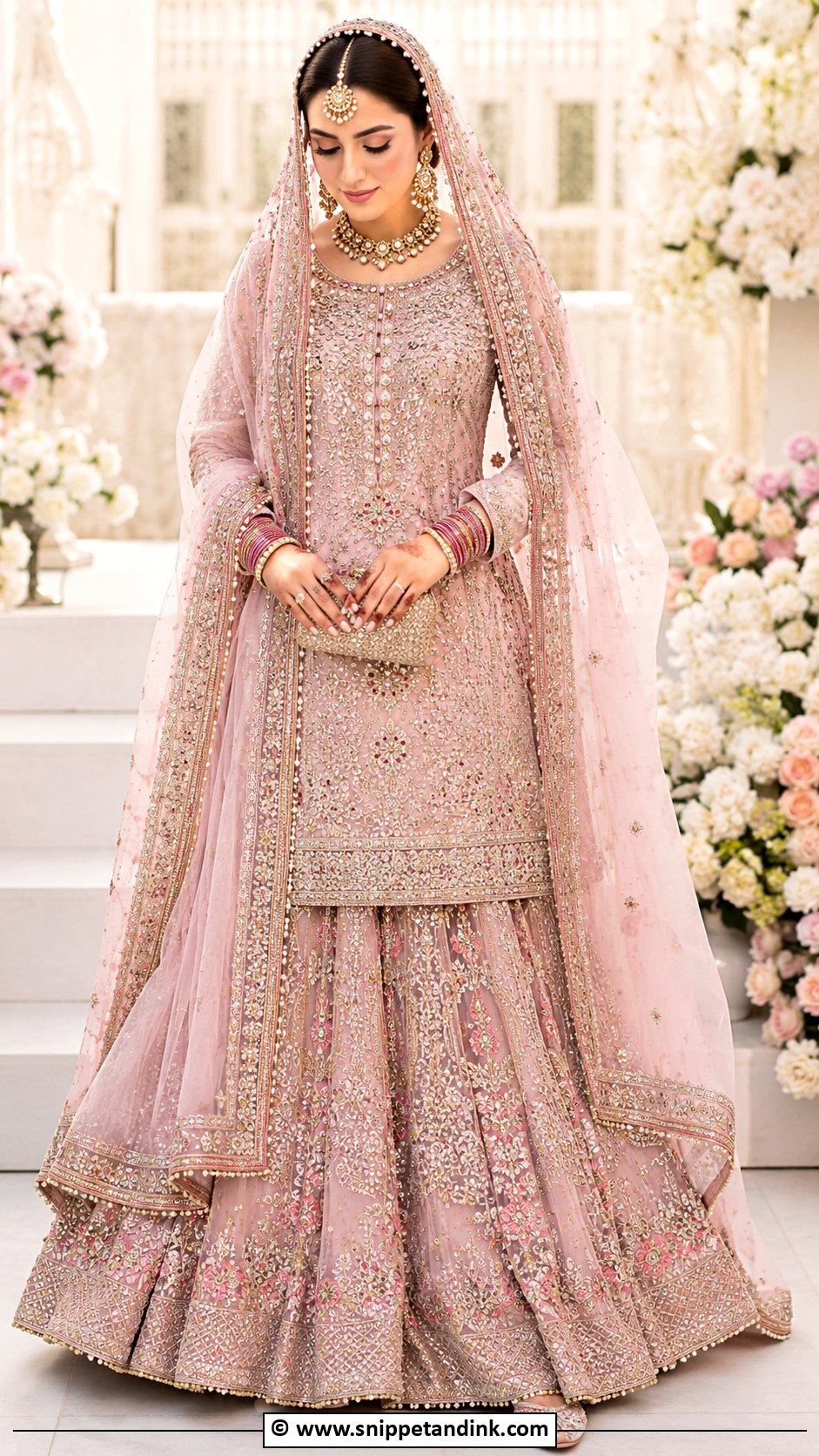 Pink Pakistani Bridal Kurta With Lehenga - Snippet and Ink - 30 Pink Pakistani Bridal Dress Ideas