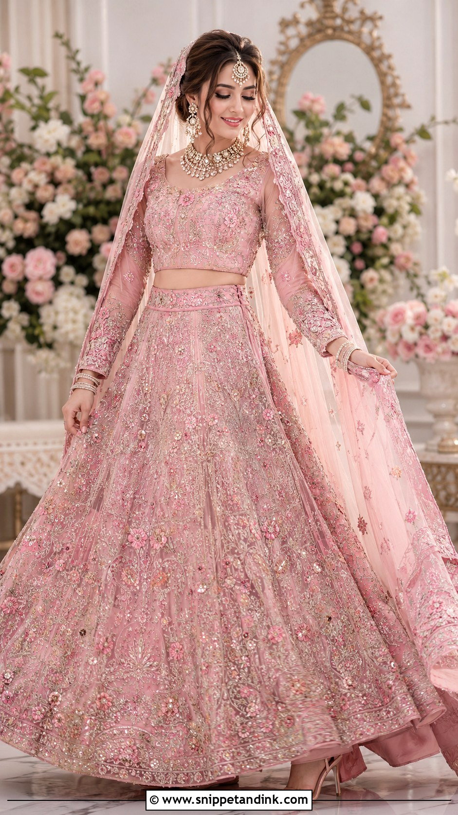 Pink Pakistani Bridal Lehenga - Snippet and Ink - 30 Pakistani Brides Ideas