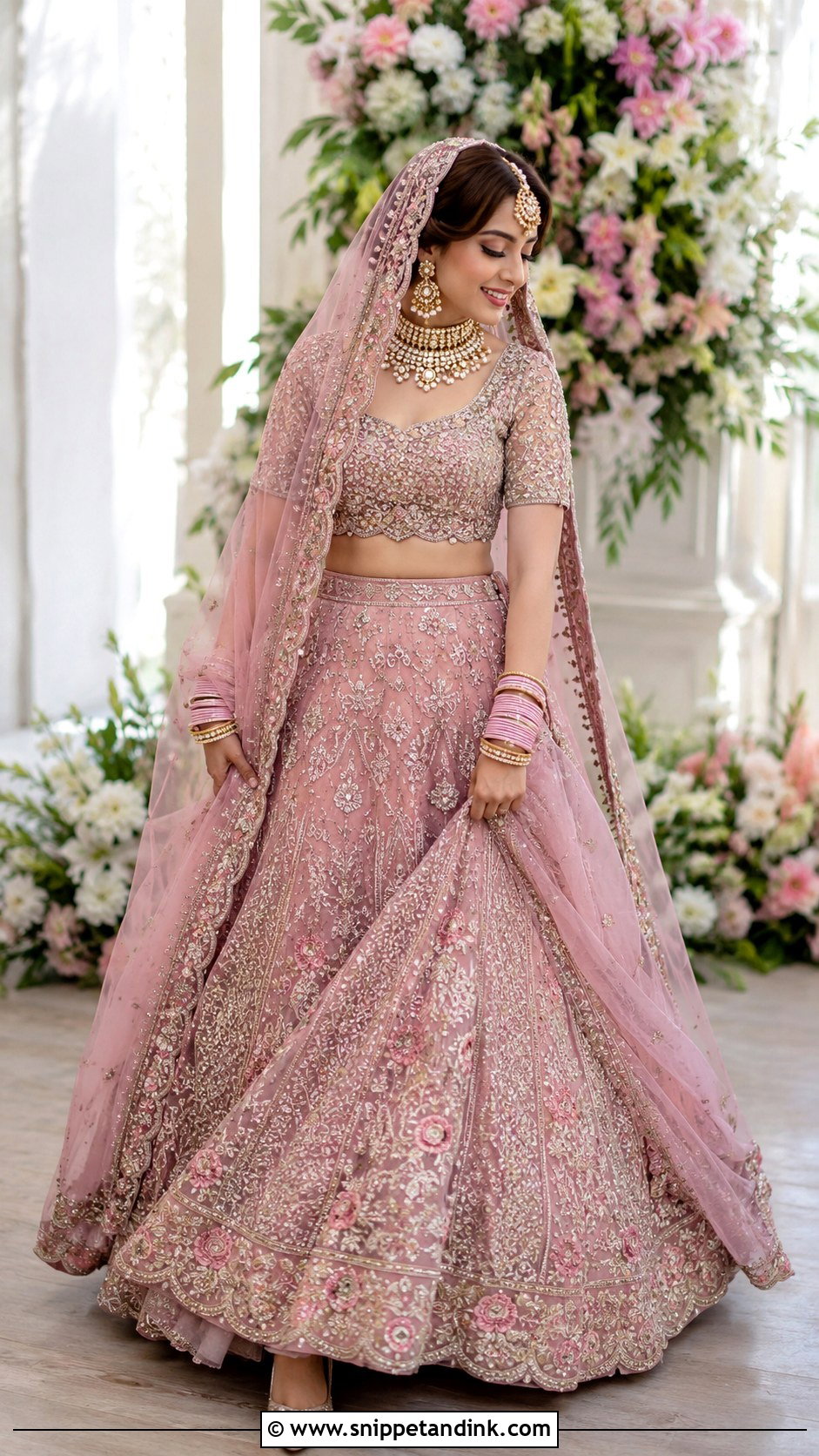 Pink Pakistani Bridal Lehenga - Snippet and Ink - 30 Pakistani Bridal Look Ideas