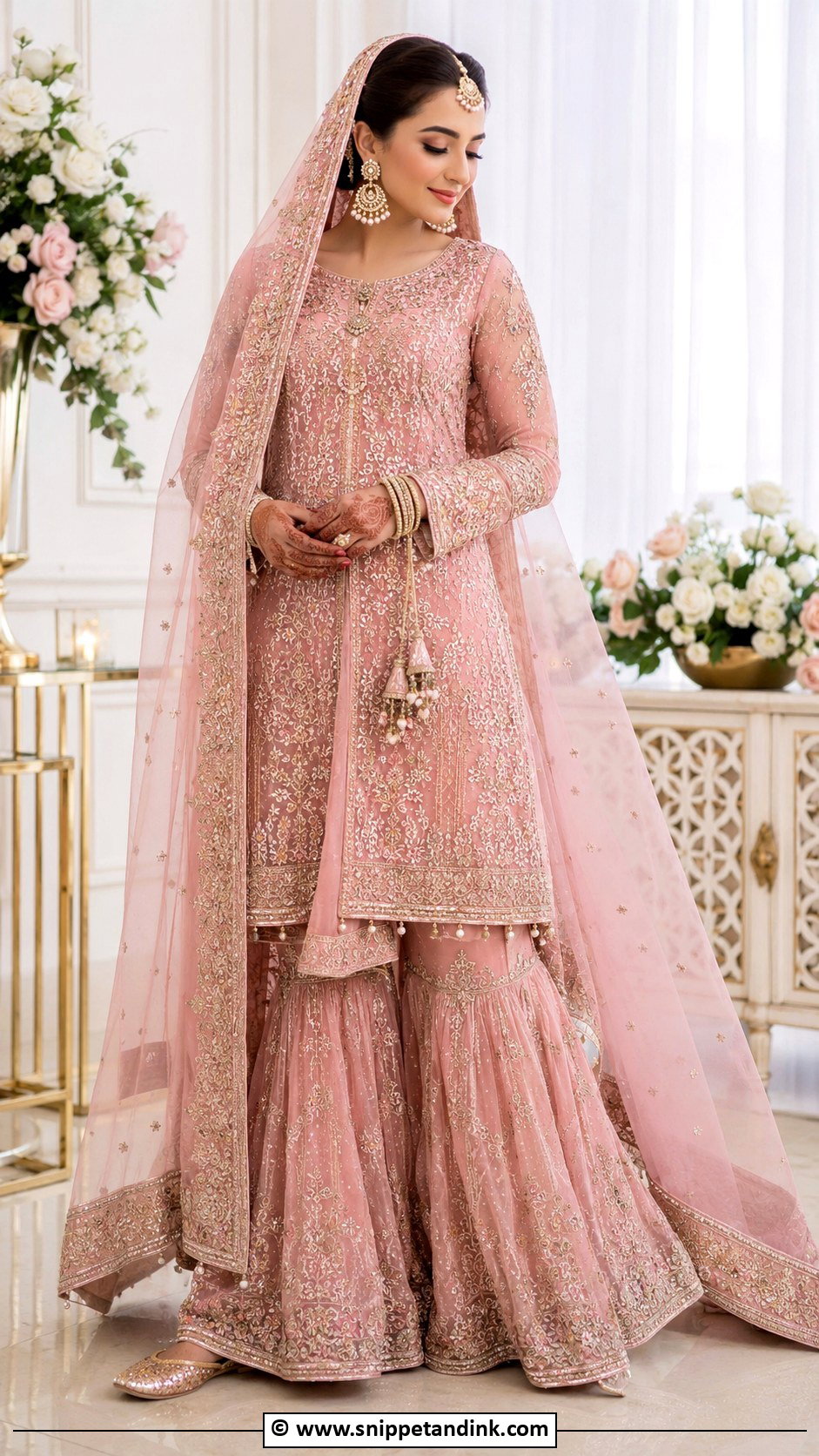 Pink Pakistani Bridal Mermaid Gown - Snippet and Ink - 30 Pink Pakistani Bridal Dress Ideas
