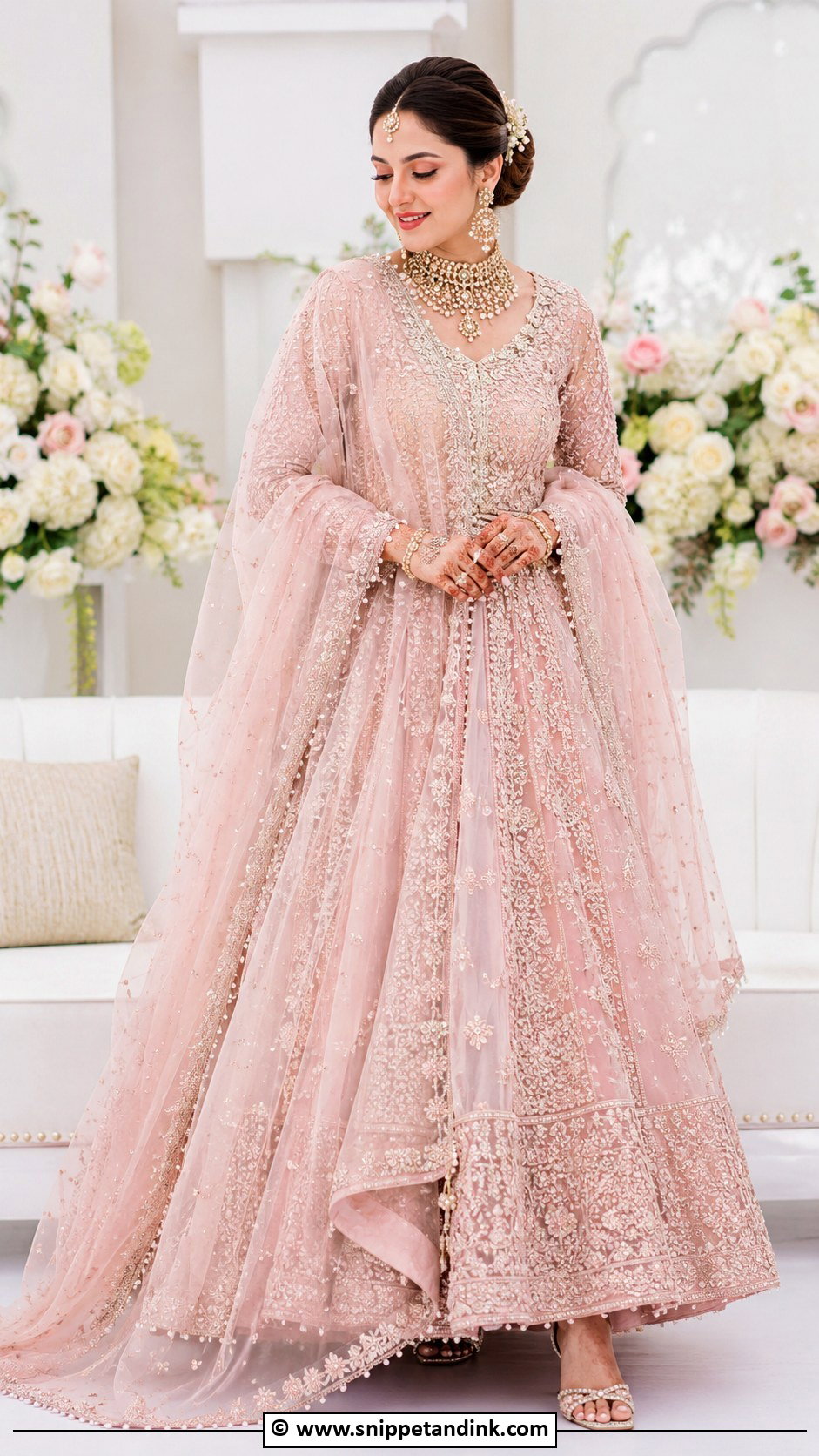 Pink Pakistani Bridal Organza Lehenga - Snippet and Ink - 30 Pink Pakistani Bridal Dress Ideas