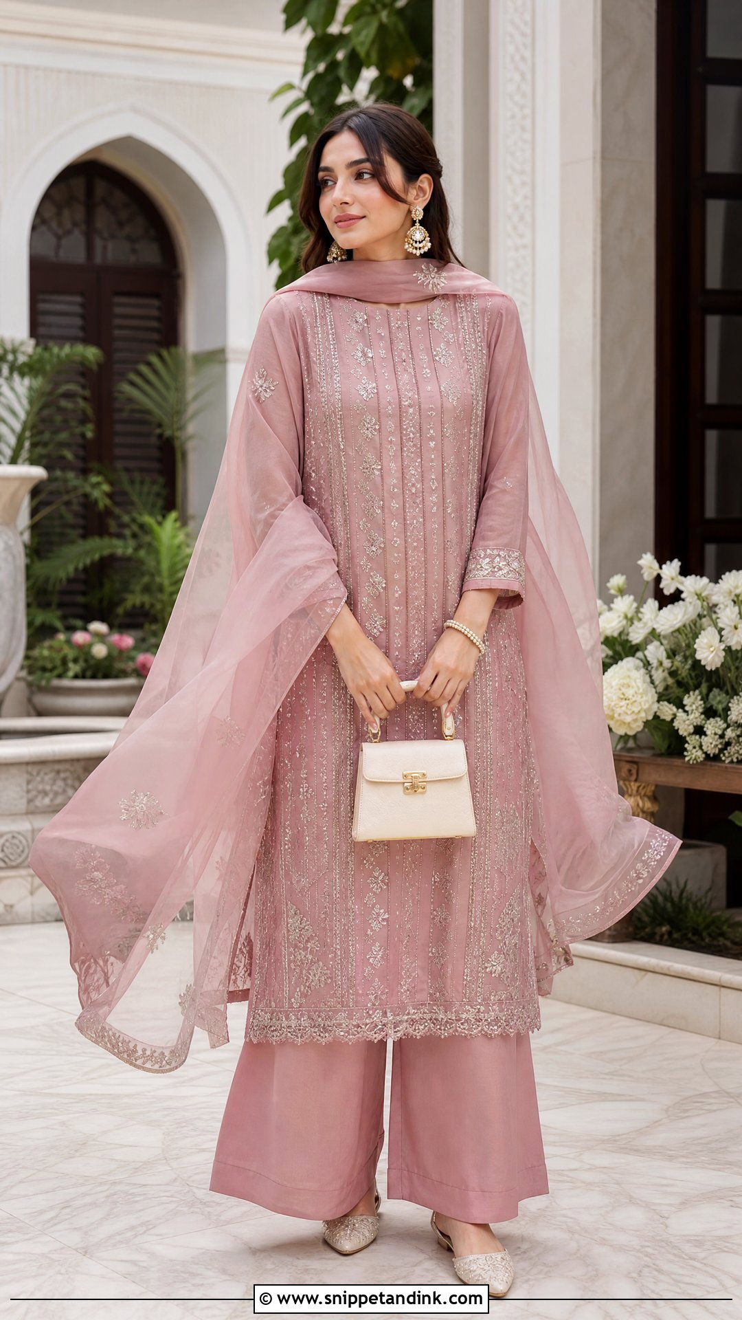 Pink Palazzo Suit Nikkah Outfit - Snippet and Ink - 20 Pink Nikkah Outfit Ideas