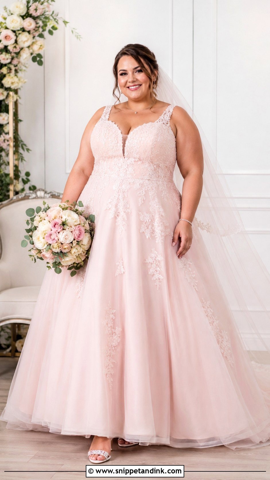 Pink Plus Size Wedding Dress - Snippet and Ink - 25 Pink Wedding Dresses