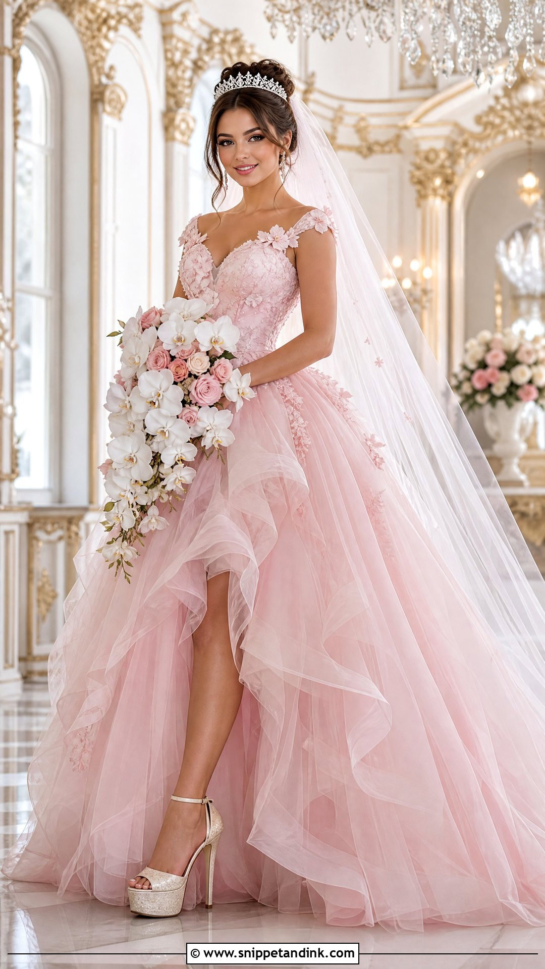 Pink Princess Wedding Gown - Snippet and Ink - 20 Pink Wedding Gowns