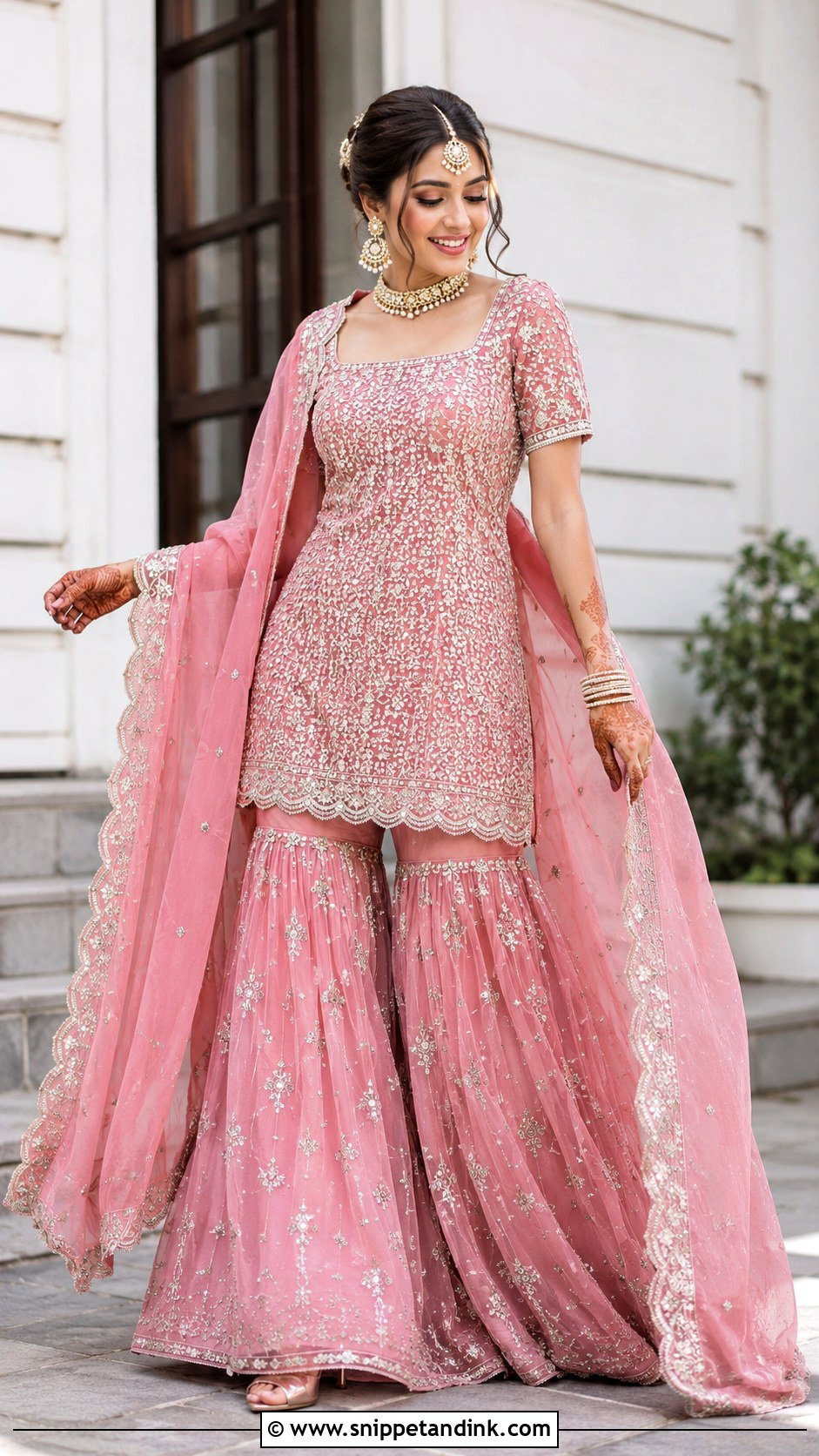 Pink Punjabi Bridal Sharara Suit - Snippet and Ink - 25 Punjabi Bridal Suit Ideas