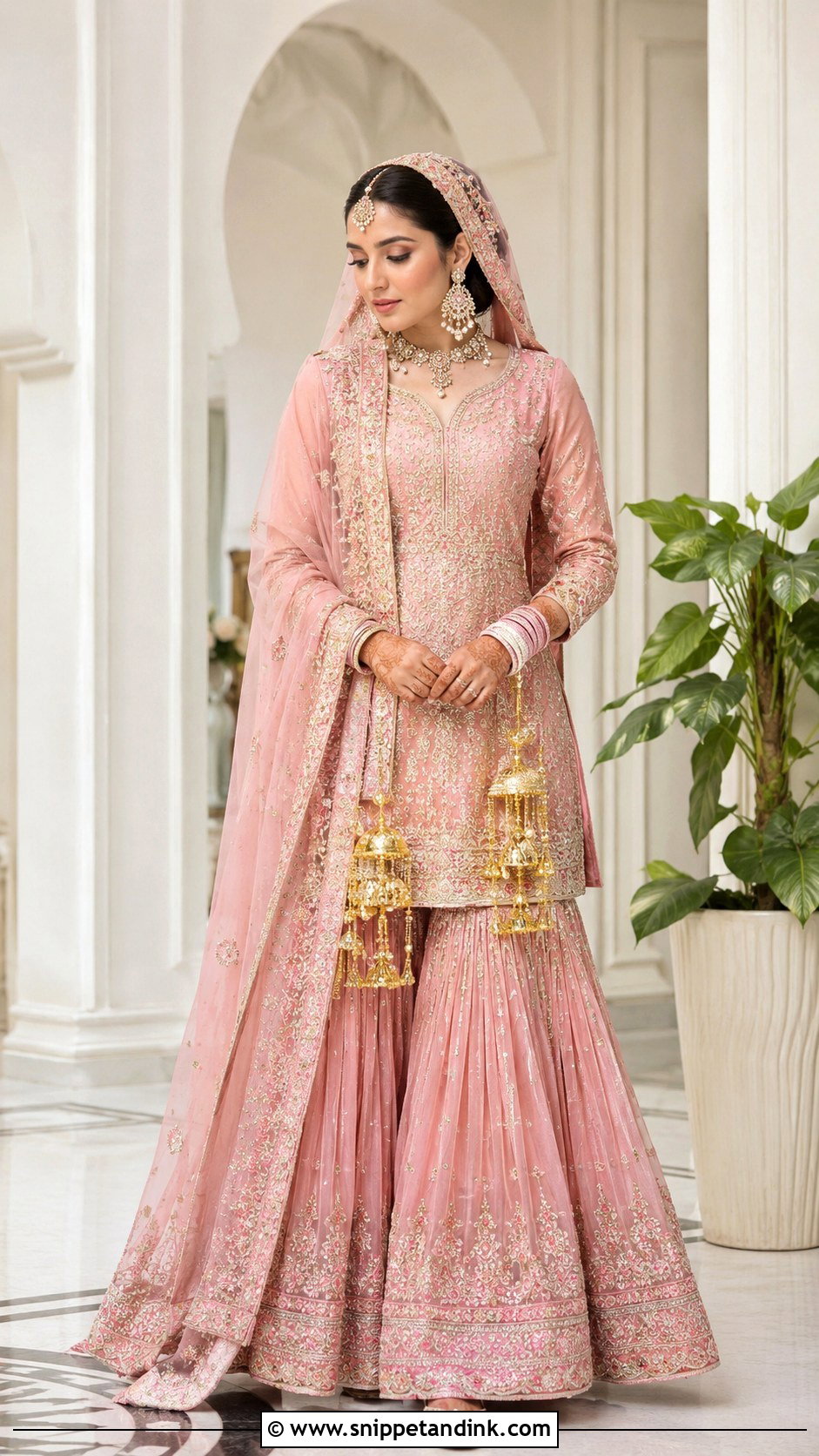 Pink Punjabi Bridal Sharara Suit - Snippet and Ink - 25 Punjabi Wedding Suit Bridal Sikh Bride Ideas
