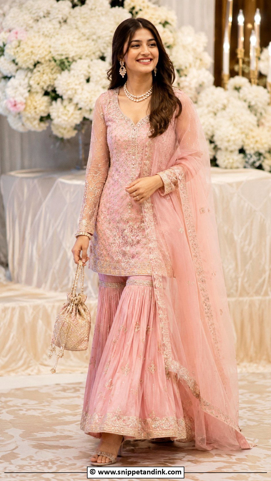 Pink Punjabi Sharara Suit - Snippet and Ink - 30 Punjabi Wedding Suit Ideas