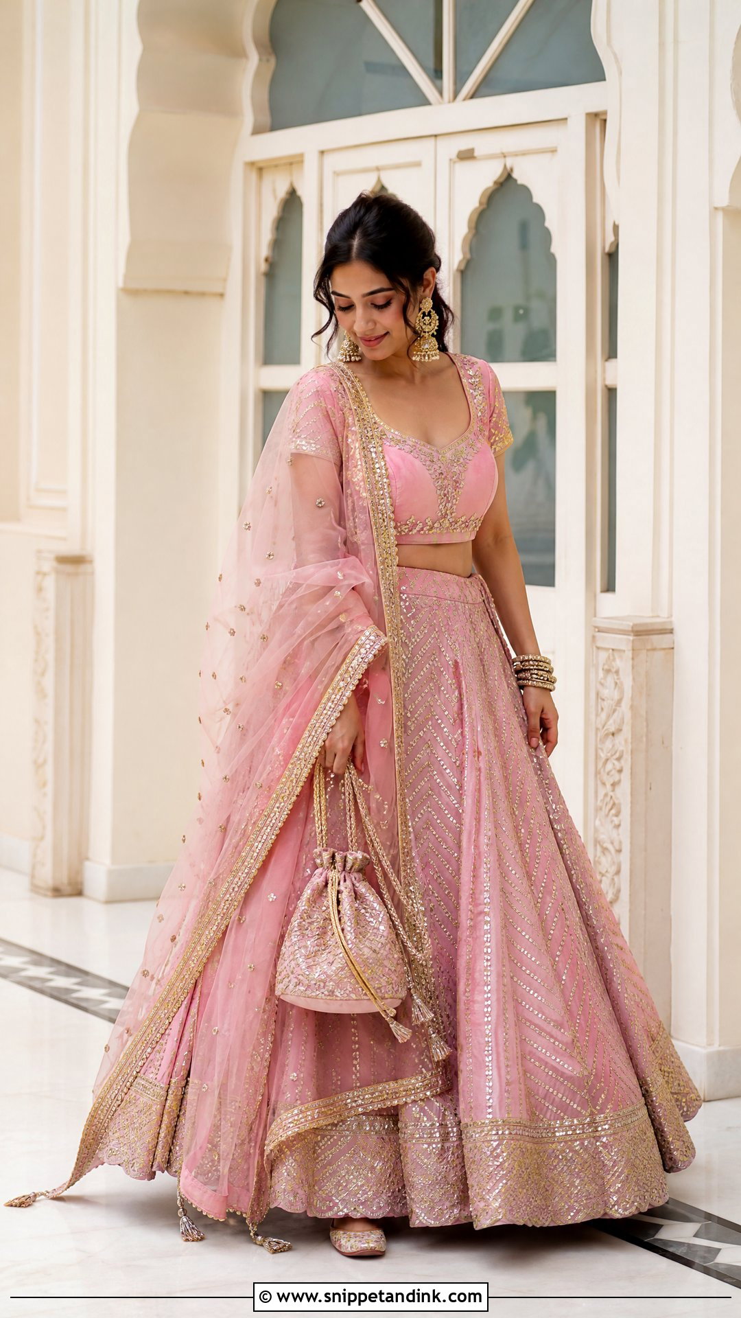Pink Rajasthani Gota Patti Lehenga - Snippet and Ink - 20 Rajasthani Lengha Ideas