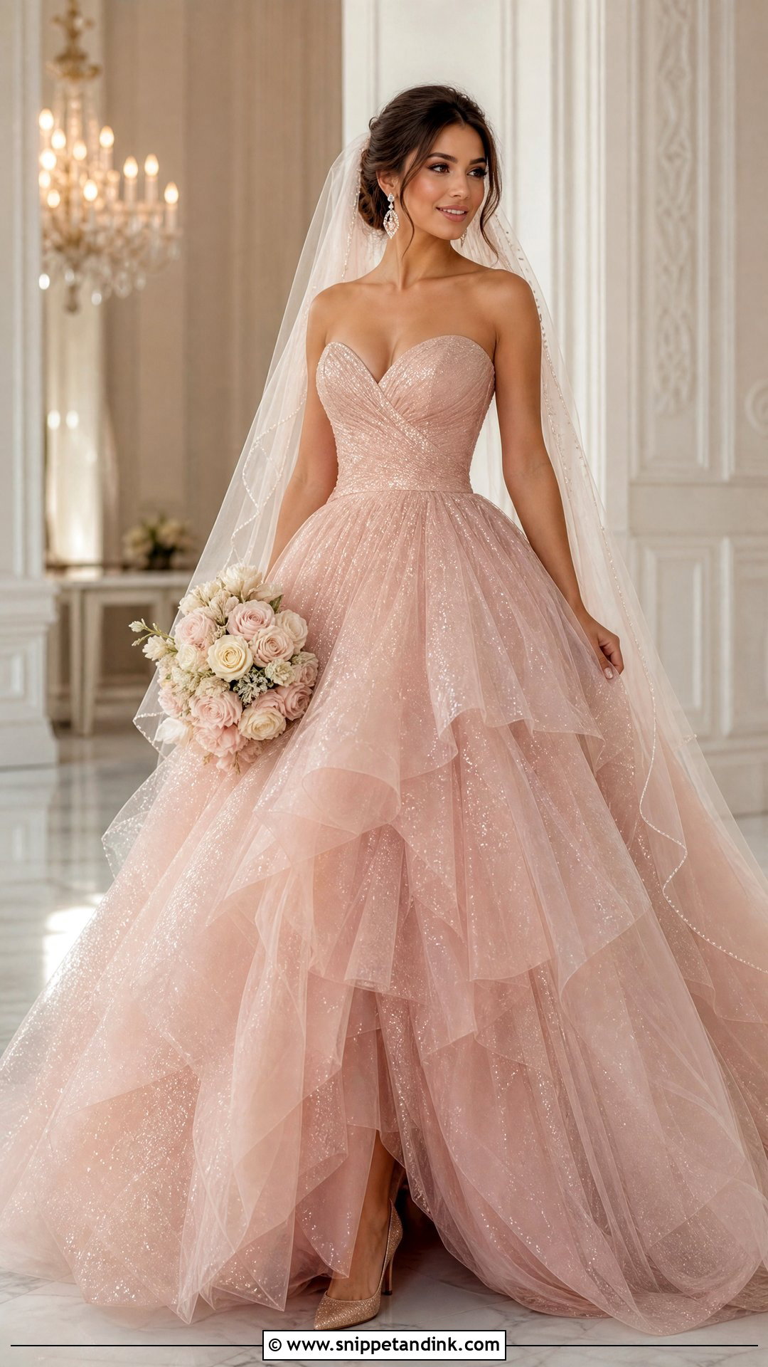 Pink Rose Gold Ball Gown Wedding Dress - Snippet and Ink - 20 Pink Rose Gold Wedding Dresses