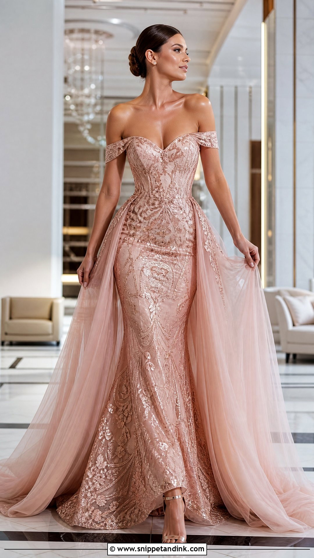Pink Rose Gold Mermaid Wedding Dress - Snippet and Ink - 20 Pink Rose Gold Wedding Dresses