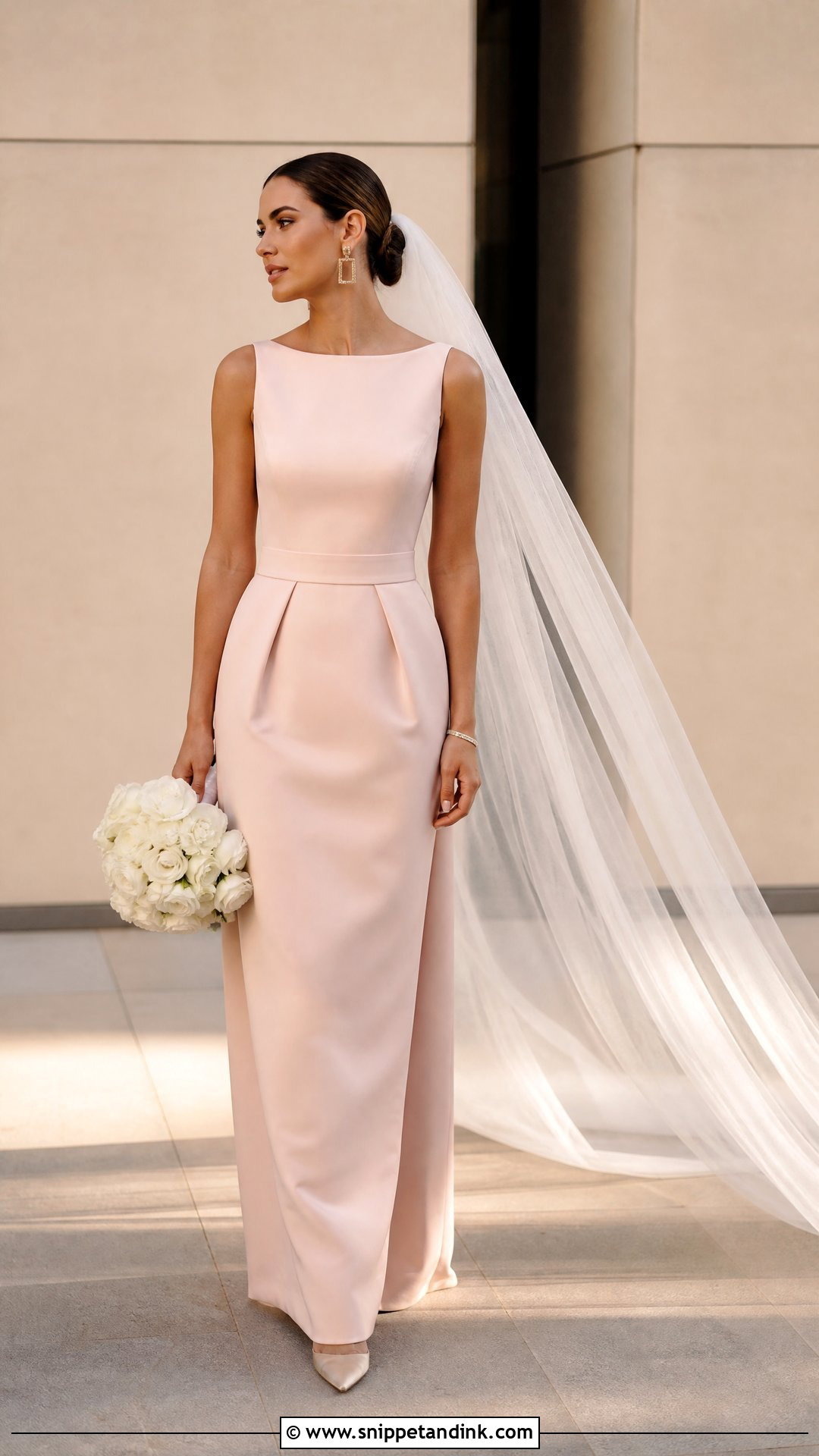 Pink Rose Gold Minimalist Wedding Dress - Snippet and Ink - 20 Pink Rose Gold Wedding Dresses