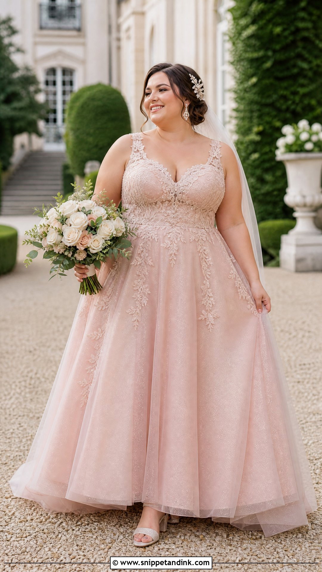 Pink Rose Gold Plus Size Wedding Dress - Snippet and Ink - 20 Pink Rose Gold Wedding Dresses