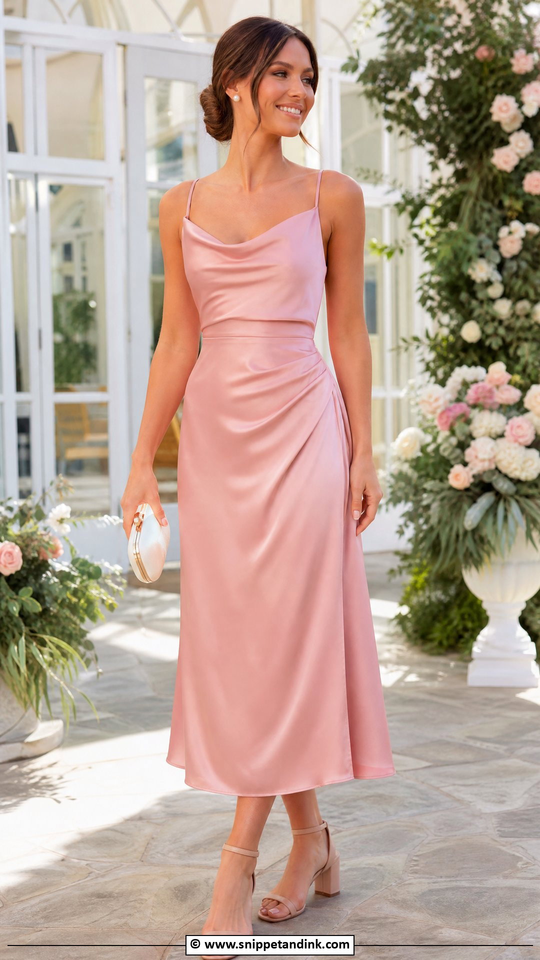 Pink Satin Bridesmaid Dress - Snippet and Ink - 35 27 Dresses