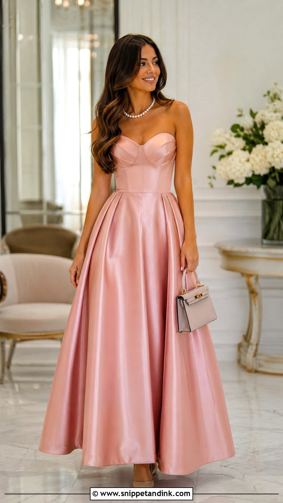 Pink Satin Princess Ballgown - Snippet and Ink - 25 Fairytale Ballgown Ideas