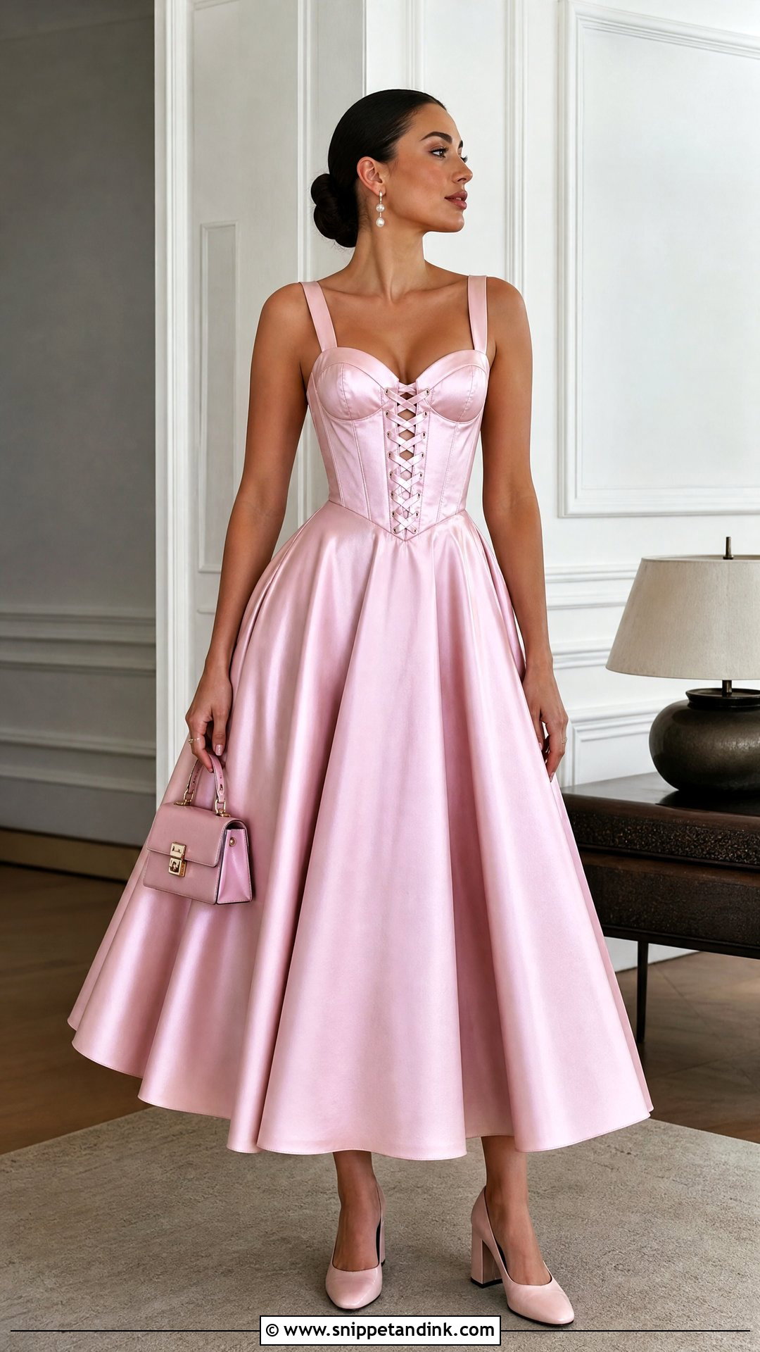 Pink Satin Princess Corset Dress - Snippet and Ink - 20 Princess Dress Corset Ideas