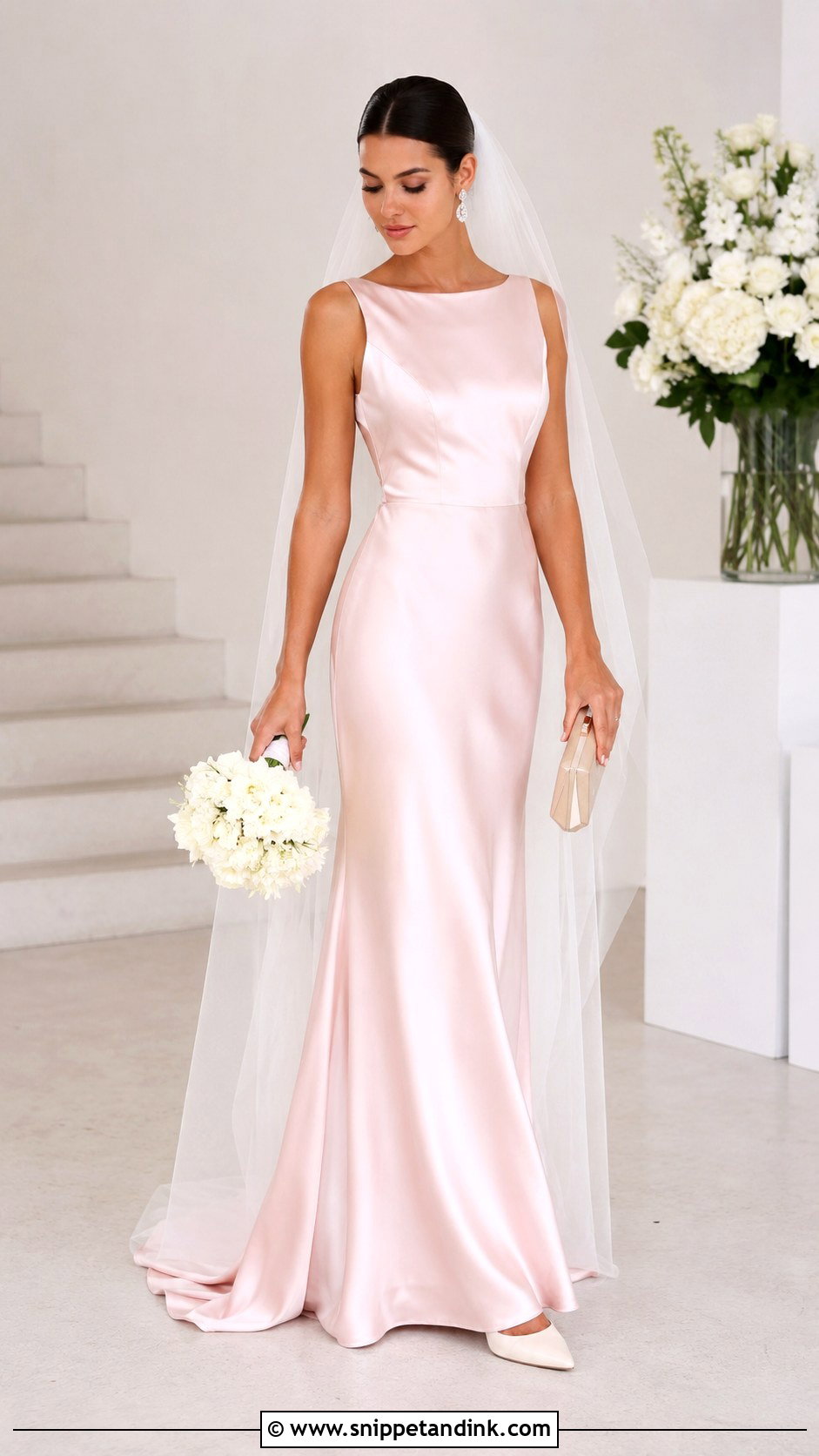 Pink Satin Wedding Dress - Snippet and Ink - 25 Pink Wedding Dresses