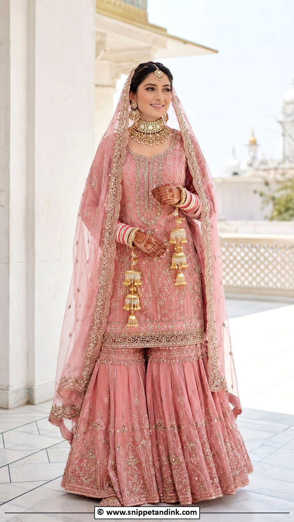 Pink Sharara Bridal Suit - Snippet and Ink - 25 Bridal Suits Punjabi Sikh Bride