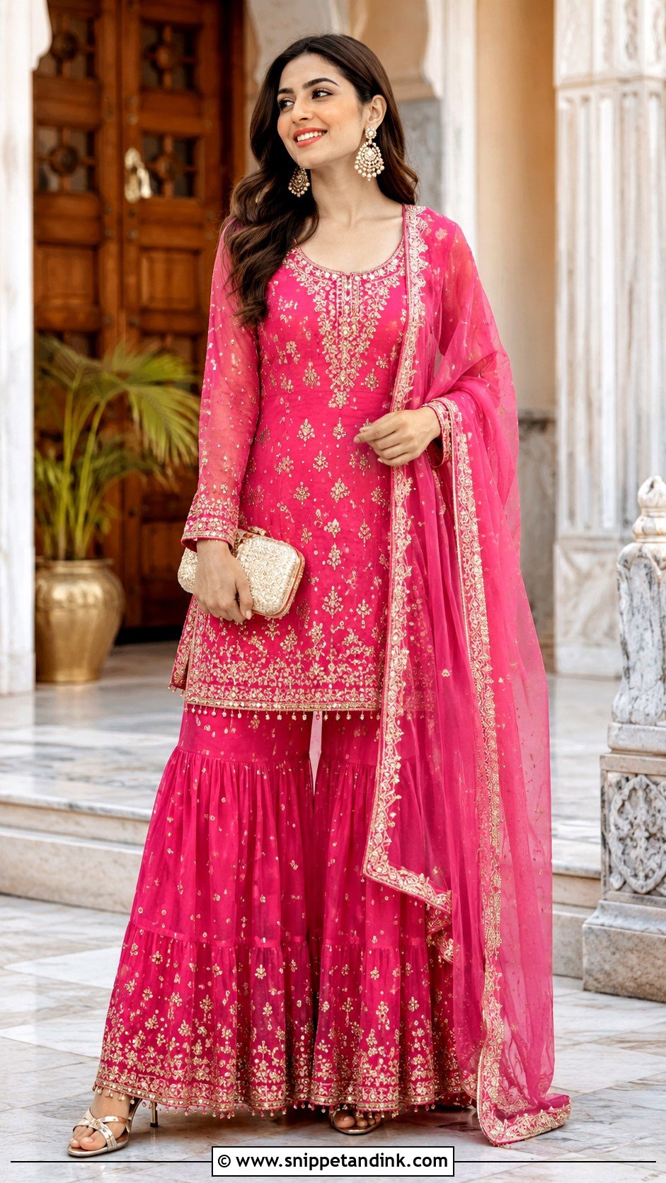 Pink Sharara Set For Wedding Guest - Snippet and Ink - 25 Sharara Set Indian Weddings Ideas
