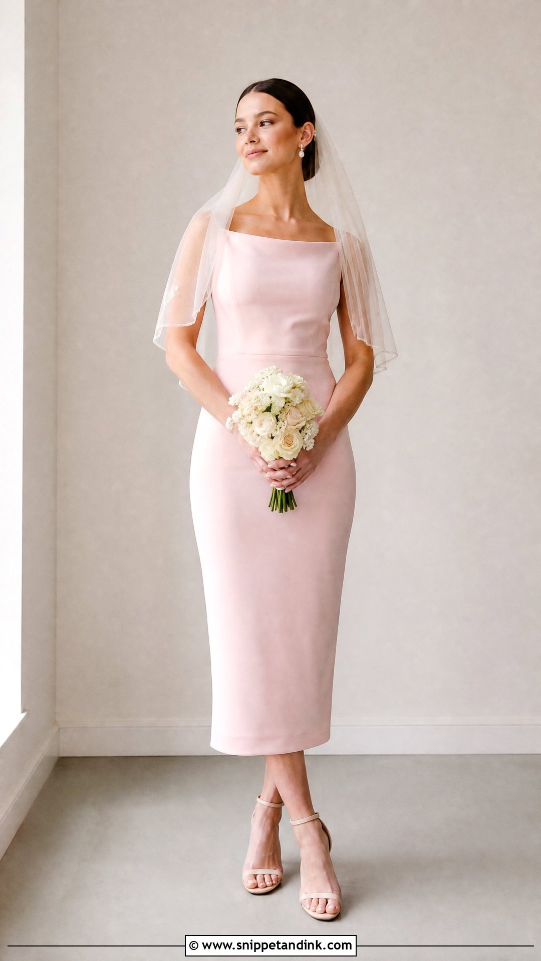 Pink Sheath Bridal Dress - Snippet and Ink - 25 Pink Bridal Dress Ideas