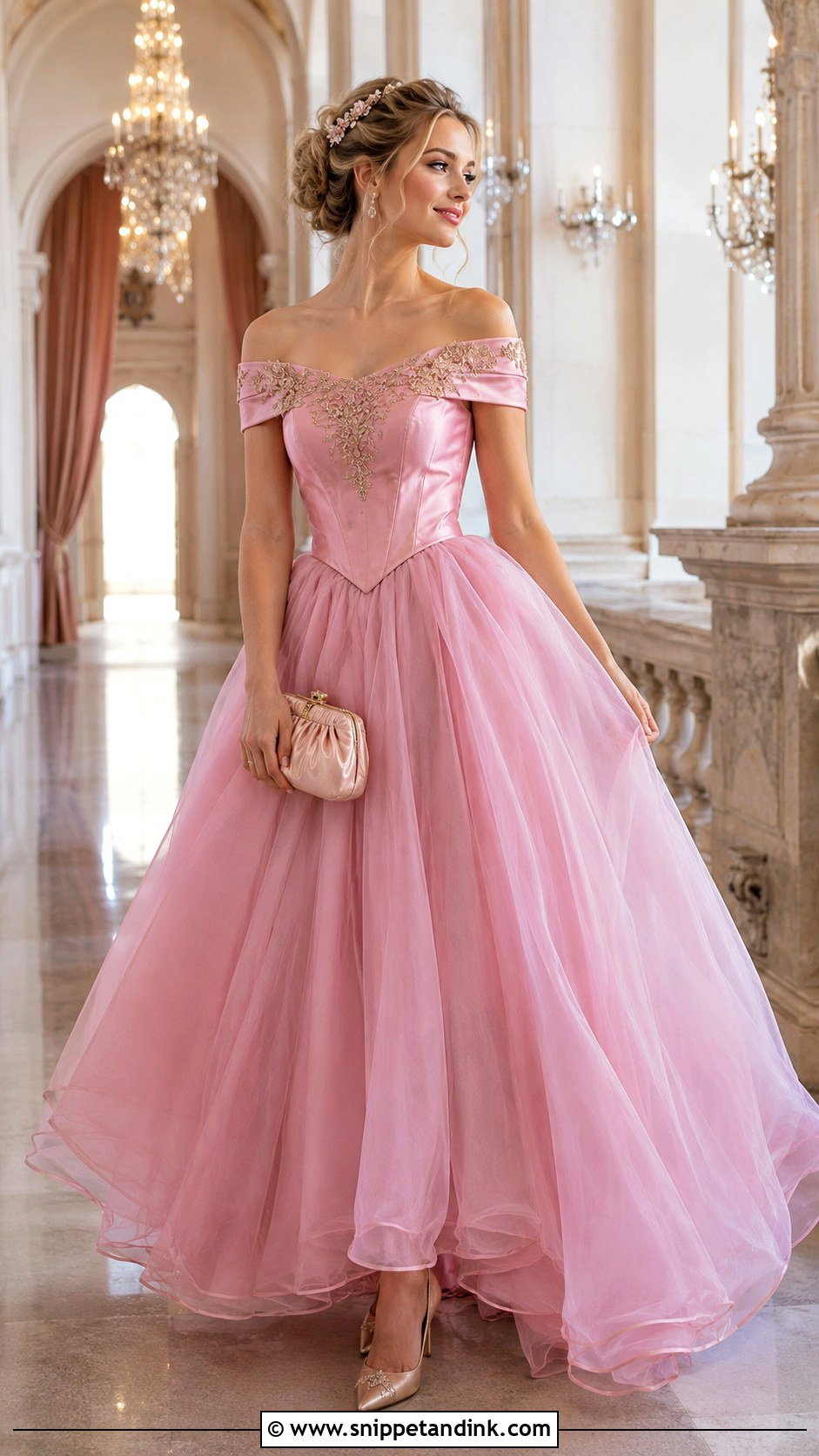 Pink Sleeping Princess Gown - Snippet and Ink - 20 Fairy Tail Gown Ideas