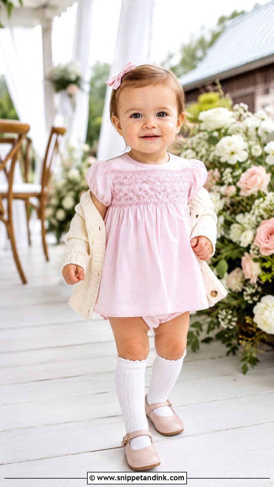 Pink Smocked Wedding Baby Dress - Snippet and Ink - 20 Baby Dresses for Wedding