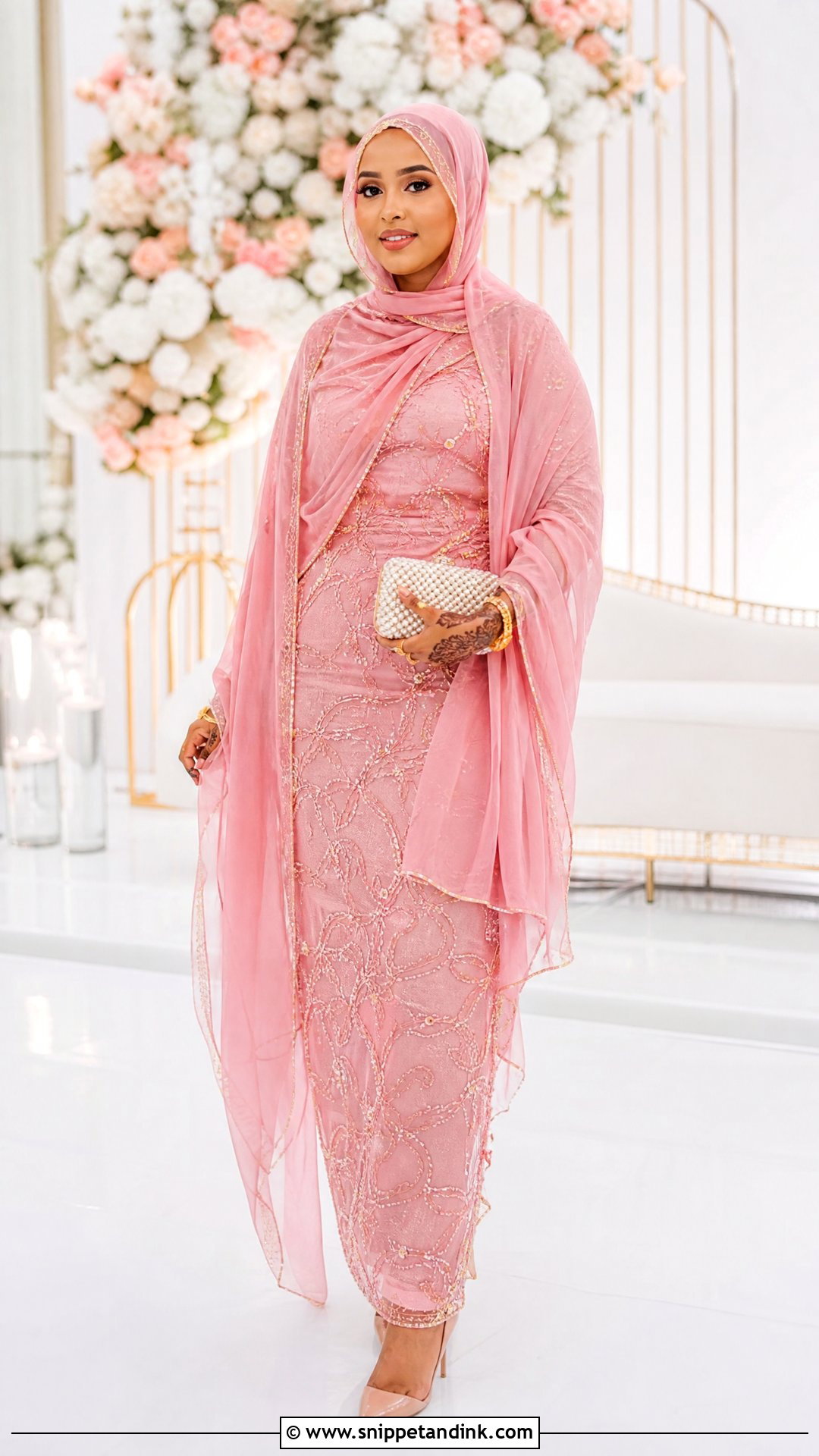 Pink Somali Bride Dirac Outfit - Snippet and Ink - 25 Somali Bride Ideas