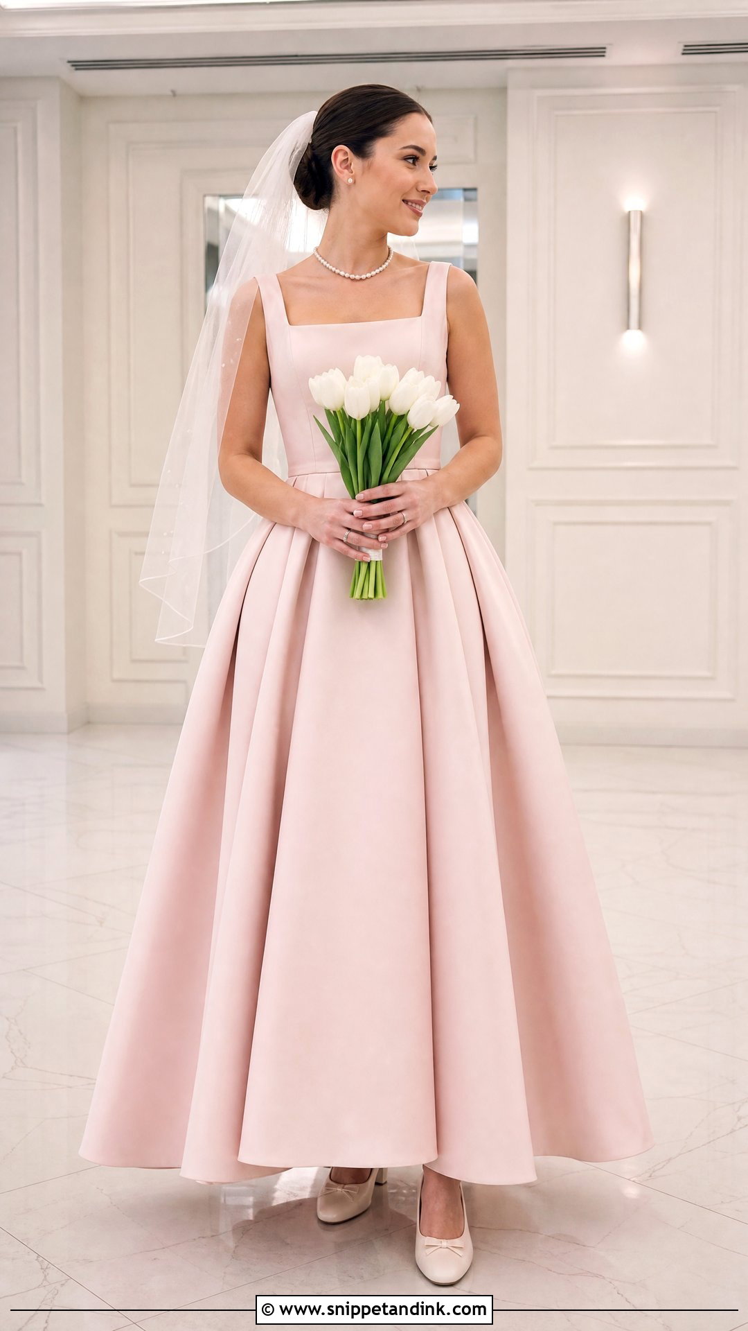 Pink Square Neck Princess Wedding Dress - Snippet and Ink - 20 Princess Wedding Dresses Pink