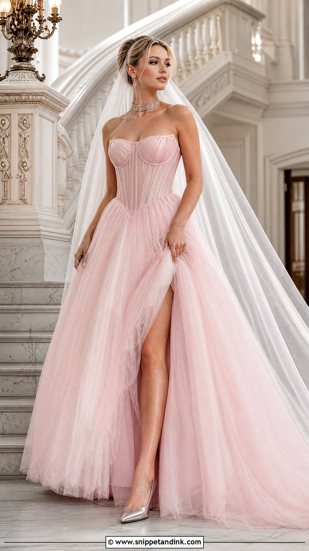 Pink Strapless Corset Princess Wedding Dress - Snippet and Ink - 20 Princess Wedding Dresses Pink