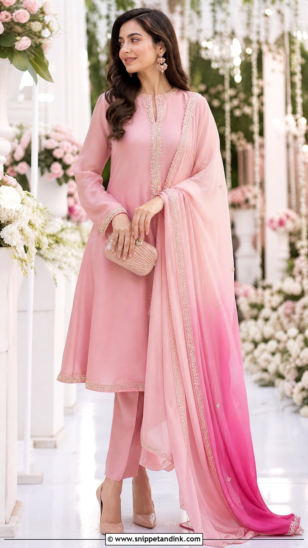 Pink Suit With Ombre Dupatta - Snippet and Ink - 20 Suit with Dupatta Ideas
