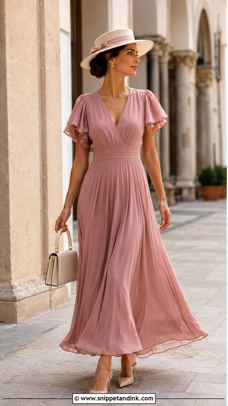Pink Tea Gown Outfit - Snippet and Ink - 20 Tea Gown Ideas