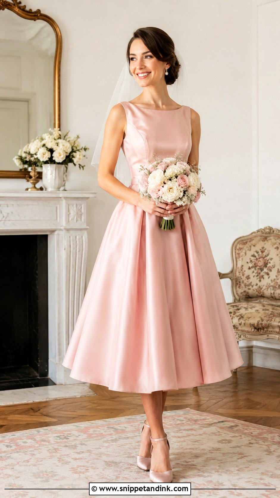 Pink Tea Length Wedding Dress - Snippet and Ink - 25 Pink Wedding Dress for Bride Ideas