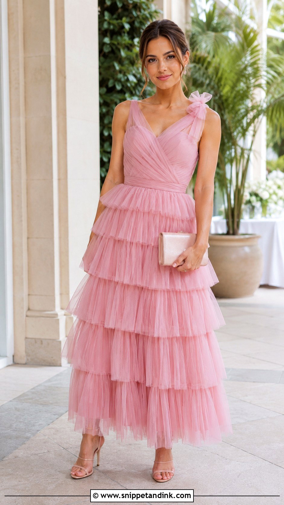 Pink Tiered Gown - Snippet and Ink - 30 Pink Gowns