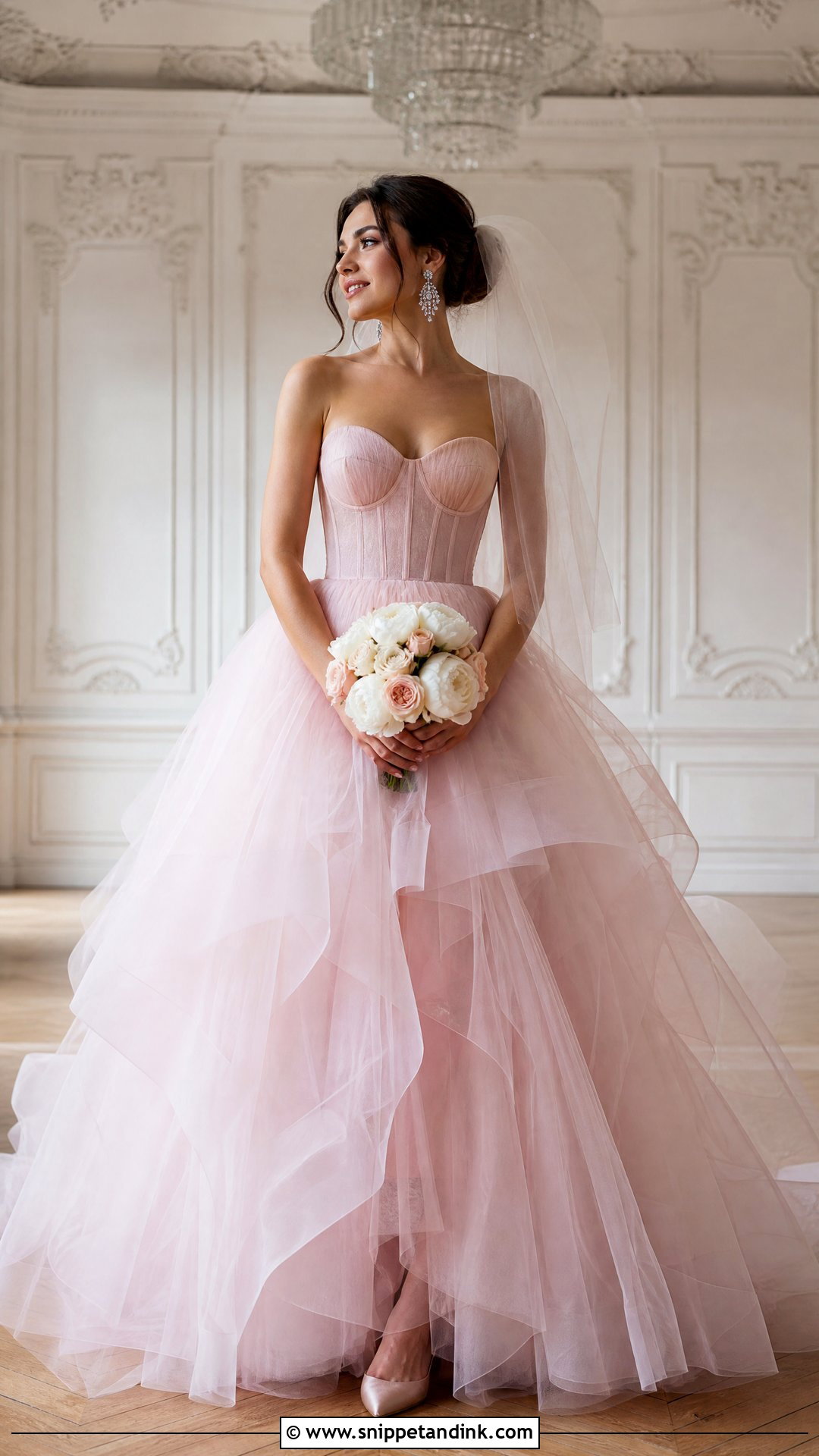 Pink Tulle Ball Gown - Snippet and Ink - 20 Pink Bridal Gown Ideas