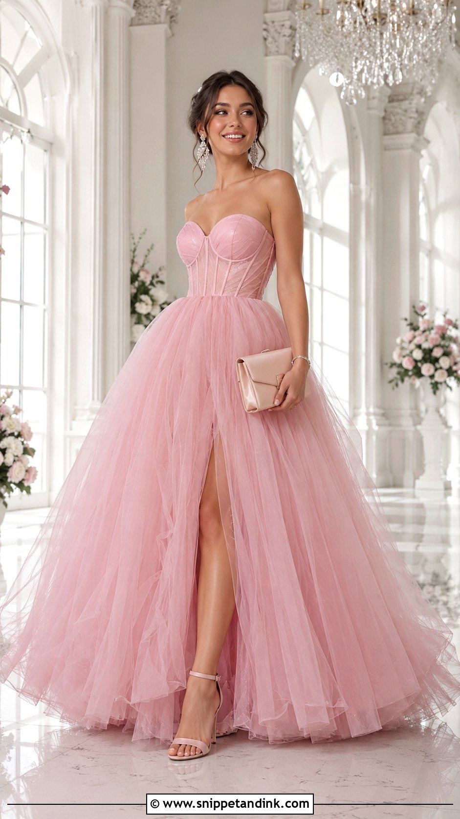 Pink Tulle Ball Gown - Snippet and Ink - 30 Pink Gowns
