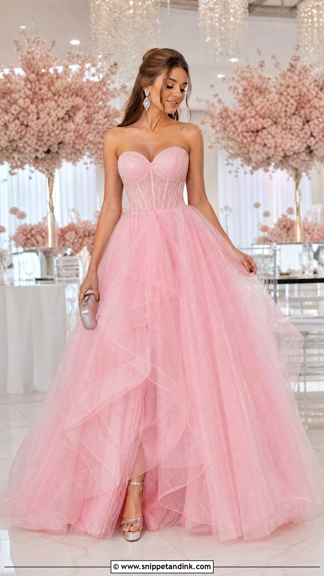 Pink Tulle Prom Ball Gown - Snippet and Ink - 20 Tulle Gowns