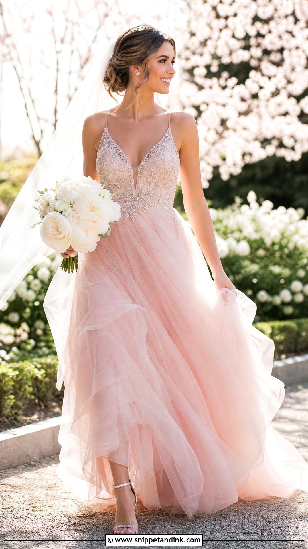 Pink Tulle Wedding Gown - Snippet and Ink - 20 Pink Wedding Gowns