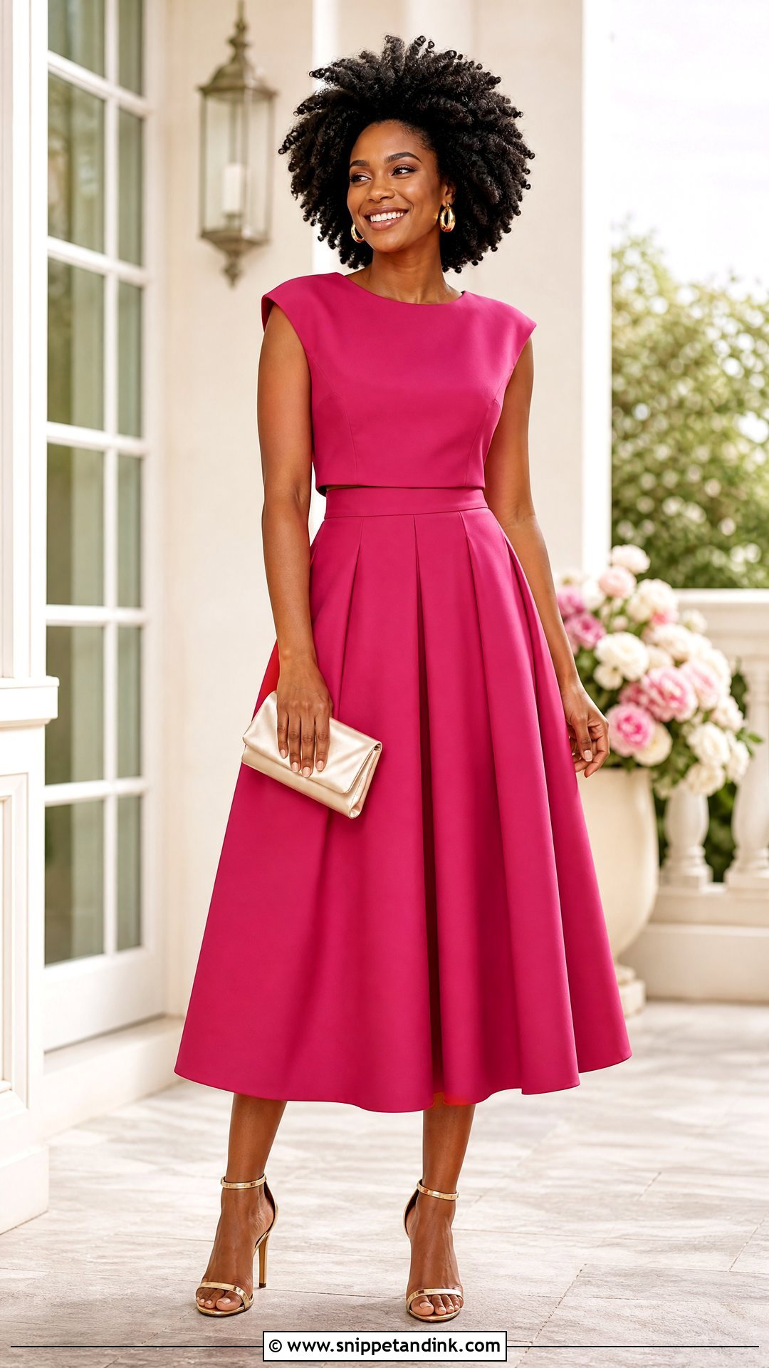 Pink Two Piece Wedding Guest Outfit - Snippet and Ink - 20 Wedding Outfit Black Women Ideas
