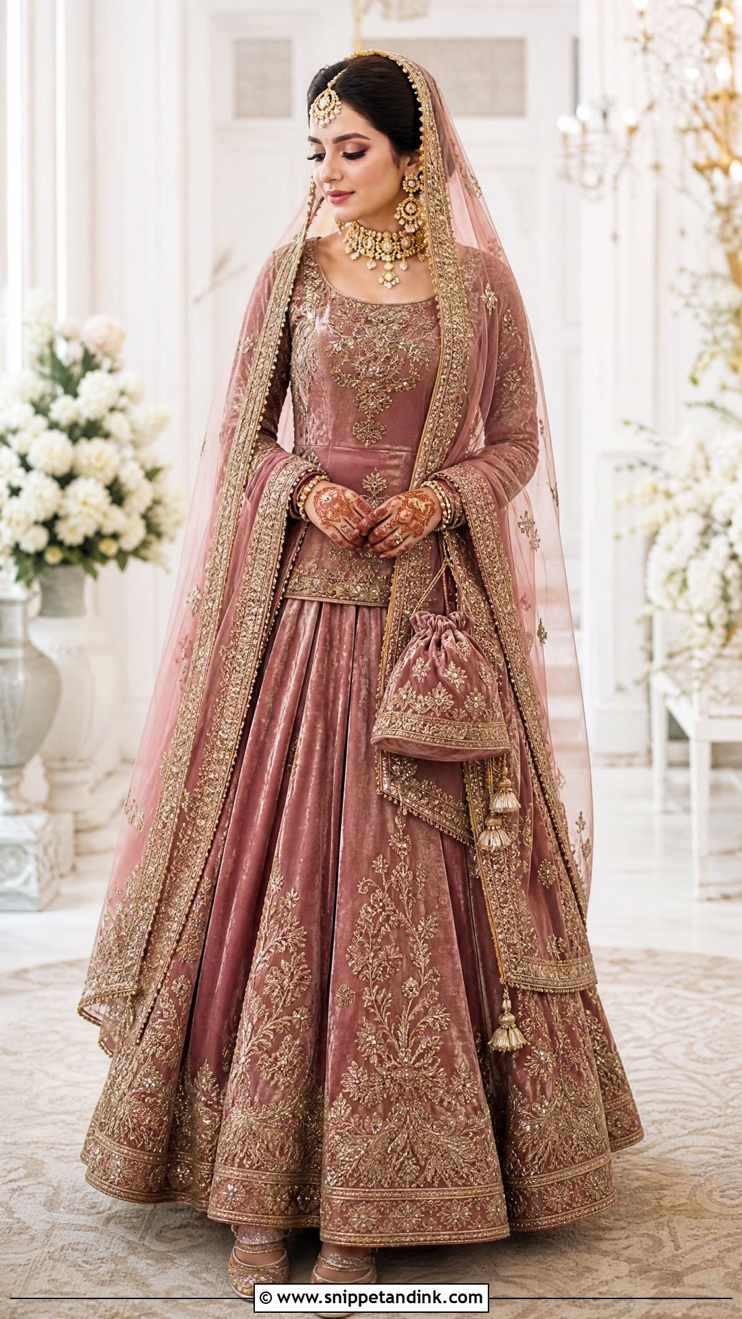 Pink Velvet Lehenga Nikkah Outfit - Snippet and Ink - 20 Pink Nikkah Outfit Ideas